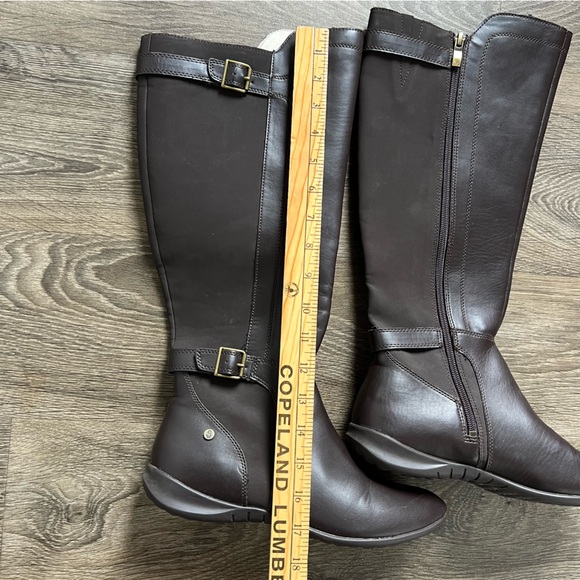 Hush Puppies Brown Leather Tall Riding Boots Buckles Women's size 9W 9 Wide - Picture 10 of 10